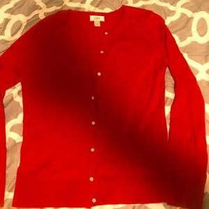Small red LOFT cardigan